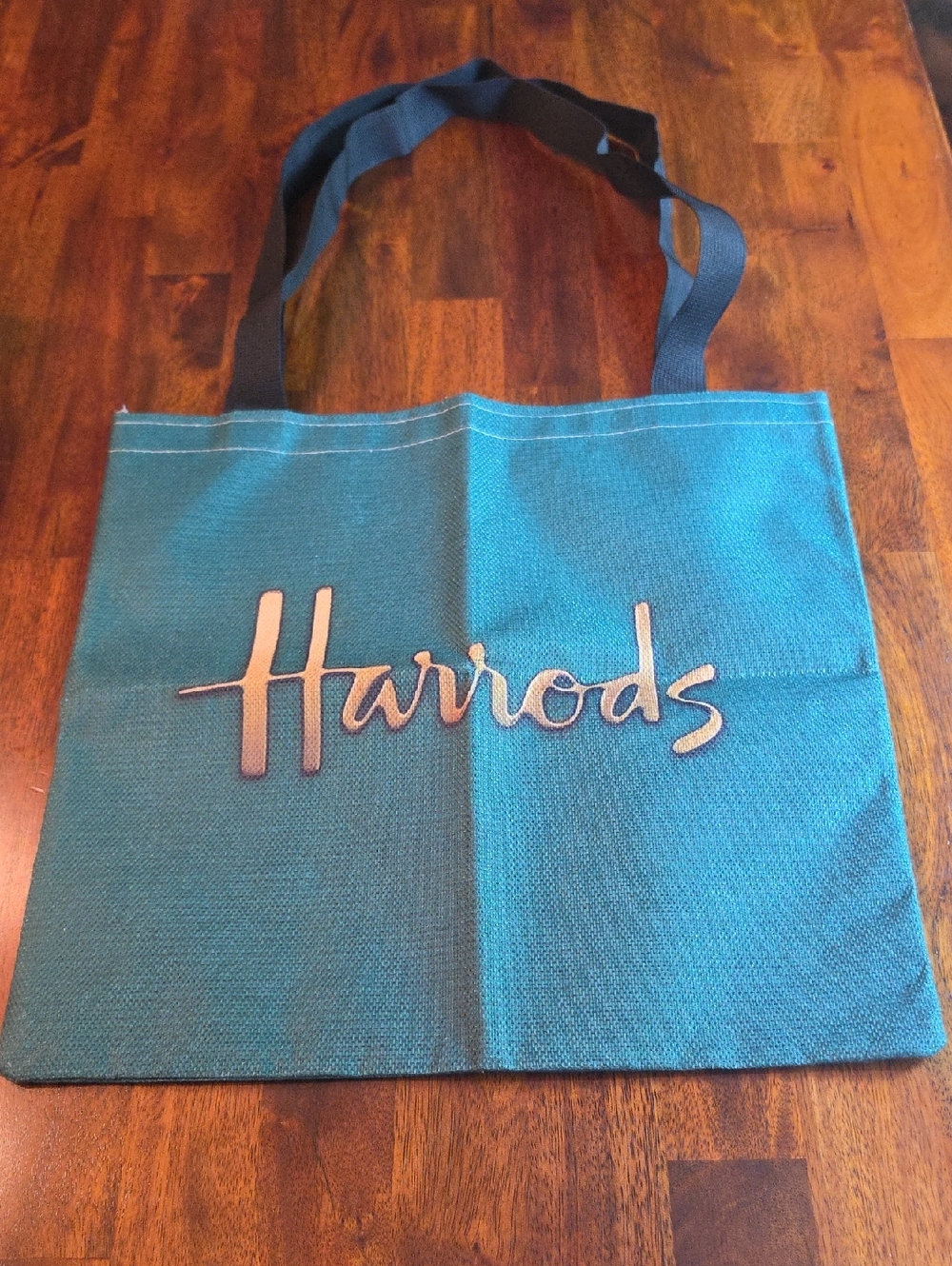 NWT Harrods Tote Bag Green And Gold Print